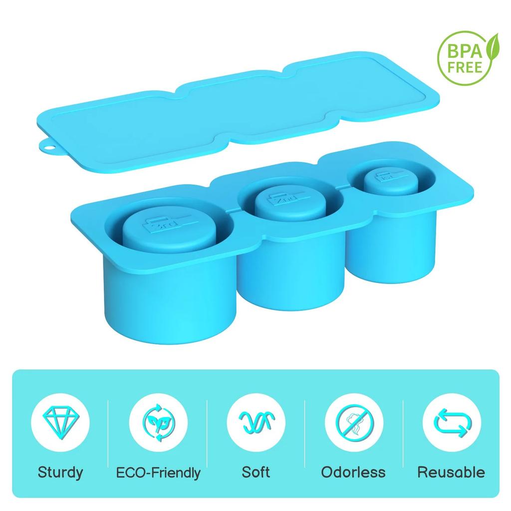 Silicone Ice Cube Mold for Water Cup with Lid Non Stick Summer Ice Molds Easy Demoulding Soft Ice Cube Ice Trays for Tumblers
