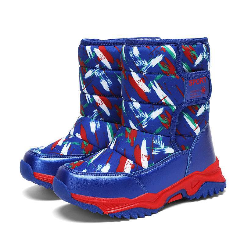 Autumn and winter velvet children's winter boots cold cotton boots women's shoes snow boots thickened boys boots cotton shoes warm snow shoes