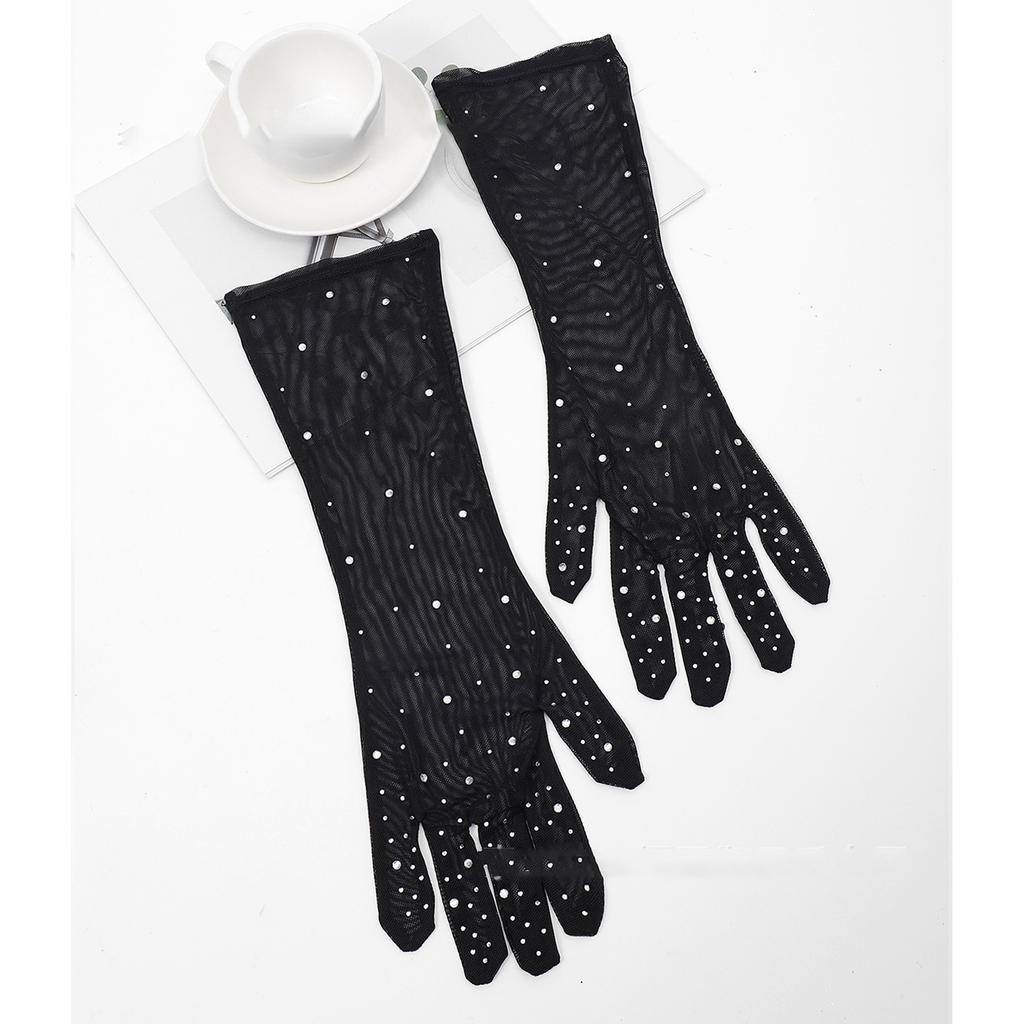 Women Long Velets Gloves Sunblock Full Finger Bridal Gloves Opera Evening Wedding Party Prom Cosplay Mitten