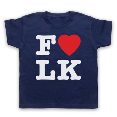 I Love Folk Music Slogan Retro Cool Guitar Acoustic Kids Childs T-Shirt