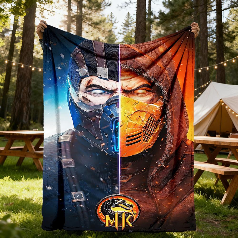 1PC Mortal Kombat Outdoor Blanket Lightweight Flannel, Soft & Warm, All-Season, Outdoor, Camping, Living Room, Office, L1106085