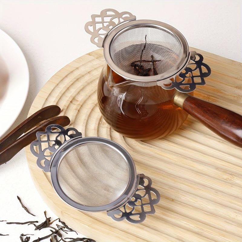 Patterned Ear Handles Environmentally Friendly Stainless Steel Durable Fine Filter Family Tea Strainer Filter