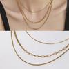 Trendy Three Layer Gold Necklace Fashion Layered Neck Chain Accessory for Women Everyday Wear Neckchain Accessories