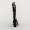 Vintage Block Heel Green Lace Up Boots For Women Wide Calf Riding Boots Fashion Color Blocking Patchwork Western Knight Shoes