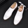 Fashion New Fashion Men's Dress Leather Shoes Male Designer Black White Lace Up Oxfords Wedding Prom Homecoming Footwear Zapatos Hombre