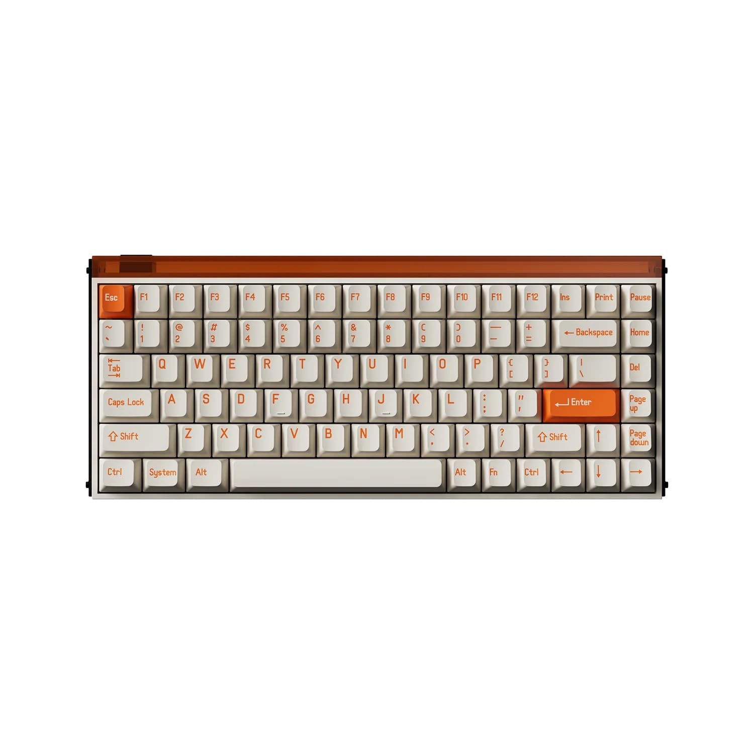 

MelGeek MADE84 Pro English Layout Gaming Keyboard with Function USB Rapid Magnetic TTC KOM Switch HE 84 Hot Snap 8K RGB Customizable Orange 75% Keys,
