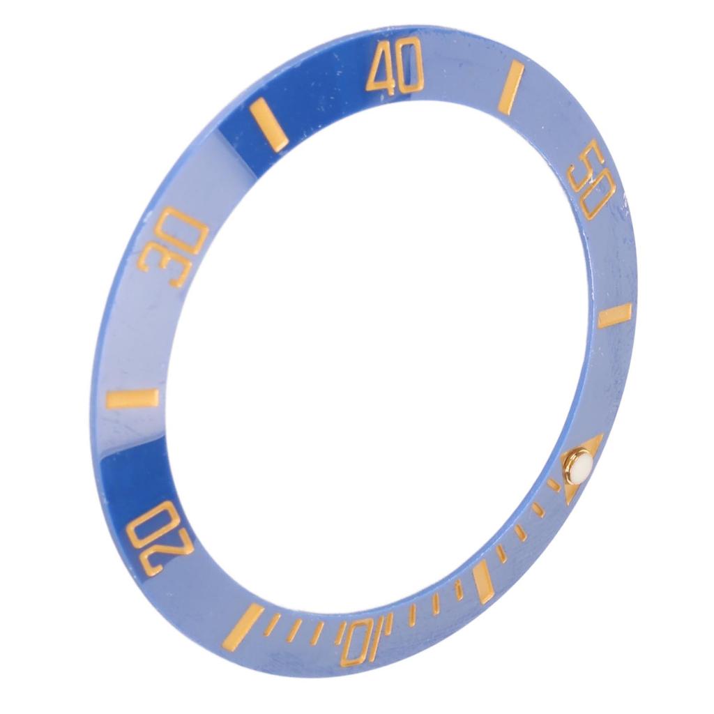 40mm Diameter Watch Bezel Insert Ring Clear Scale Luminous Ceramic Replacement Bezel Insert Gold