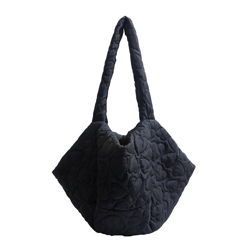 Solid Color Heart Shaped Design Large Capacity Shoulder Bag For Daily Commutes And Casual Outings