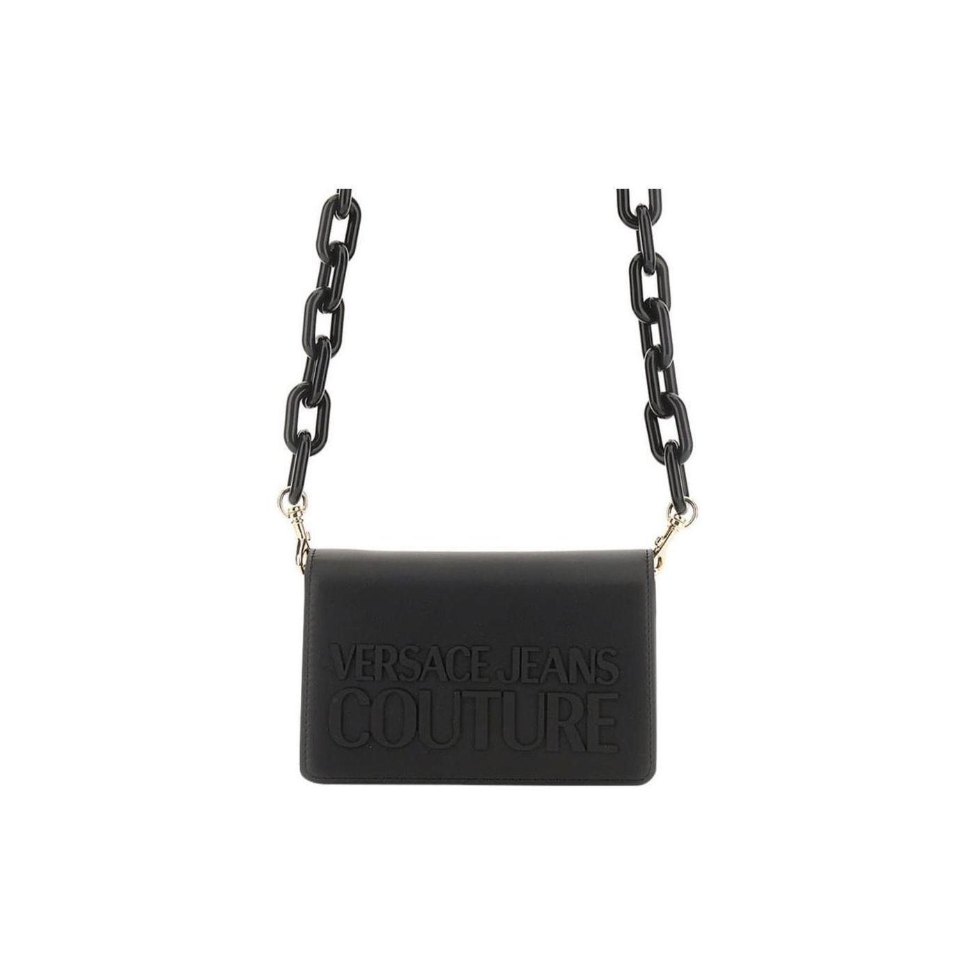 

Versace Jeans Couture Logo Embossed Chain Strap Crossbody Shoulder Bag Women Bags Black 74VA4BH2ZS613899 Basic Set (Bag+Dust Bag)