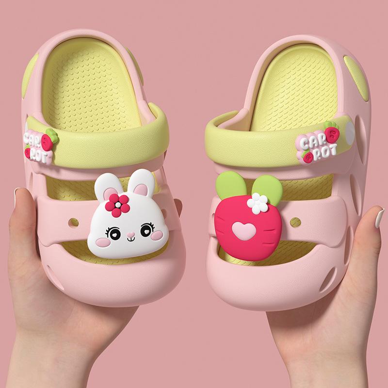Kinder Sommer Cartoon Prinzessin Outdoor Geschlossene Zehen Sandalen, Rutschfeste Weiche Sohle Süße Baby Clogs