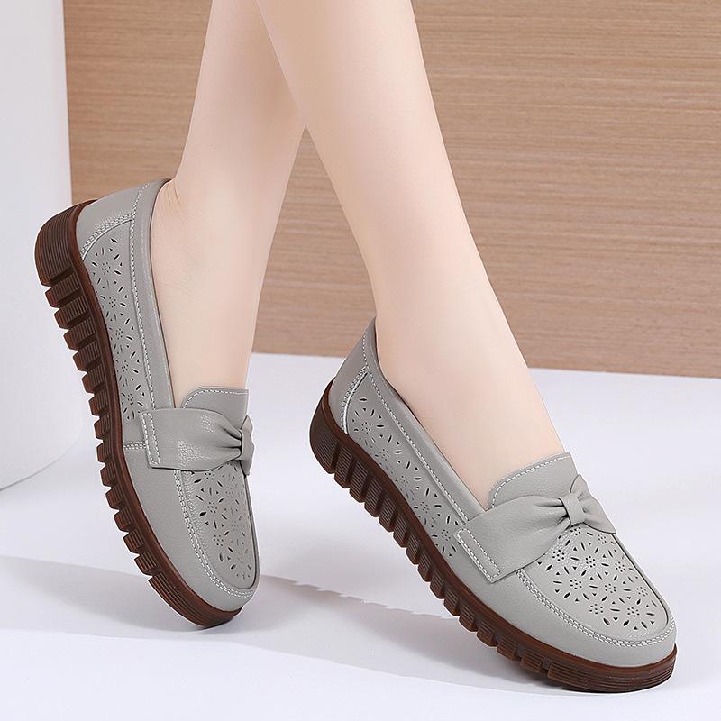 Women's Summer Classic Comfort Penny Loafers Casual Cut Out Slip-On Lightweight Walking Flats Hollow Driving Work Business Mocs Boat Shoes for Women