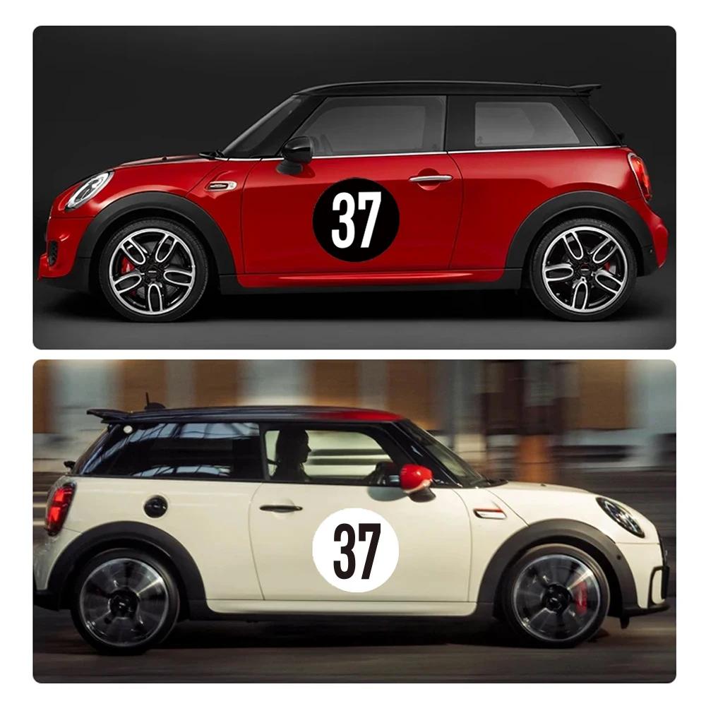 2pcs Car Door Side Sticker Graphics Number 37 Decal Decoration For MINI Cooper One Countryman F55 F56 F60 R55 R56 R60 Clubman