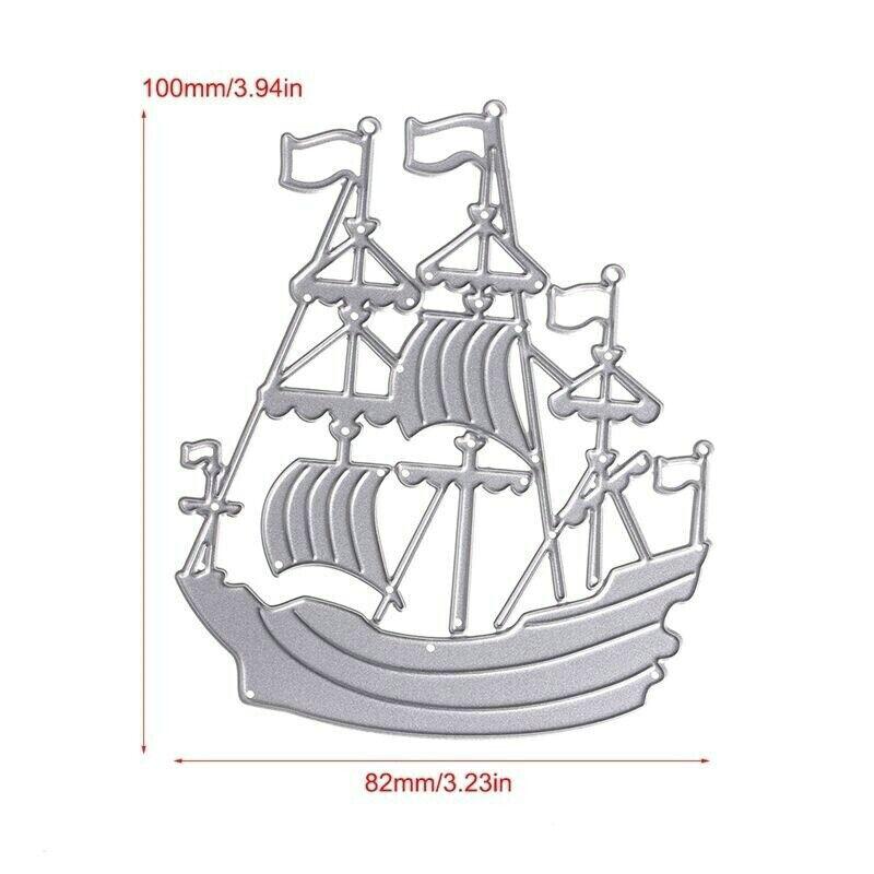 Segelboot-Stanzformen, Metallschablone, DIY, Scrapbooking, Album, Papier, Karte, Prägung, Handwerk, gestanzt, Schiffsverkehr