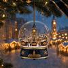 Festive Party Hanging Ornaments Christmas Crystal Ball Style Pendant with Rope, 2D Flat Acrylic Holiday Decorations Ornament for Tree Decoration