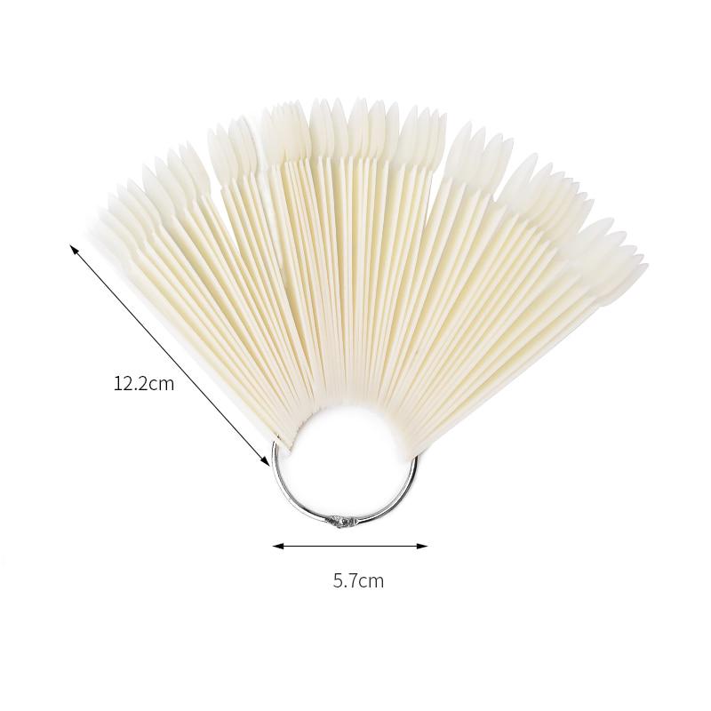 50 de bucăți Oval False Display Nail Art Fan Wheel Placă de practică Sfat Stick Pulbere de unghii Glitter Color Chart