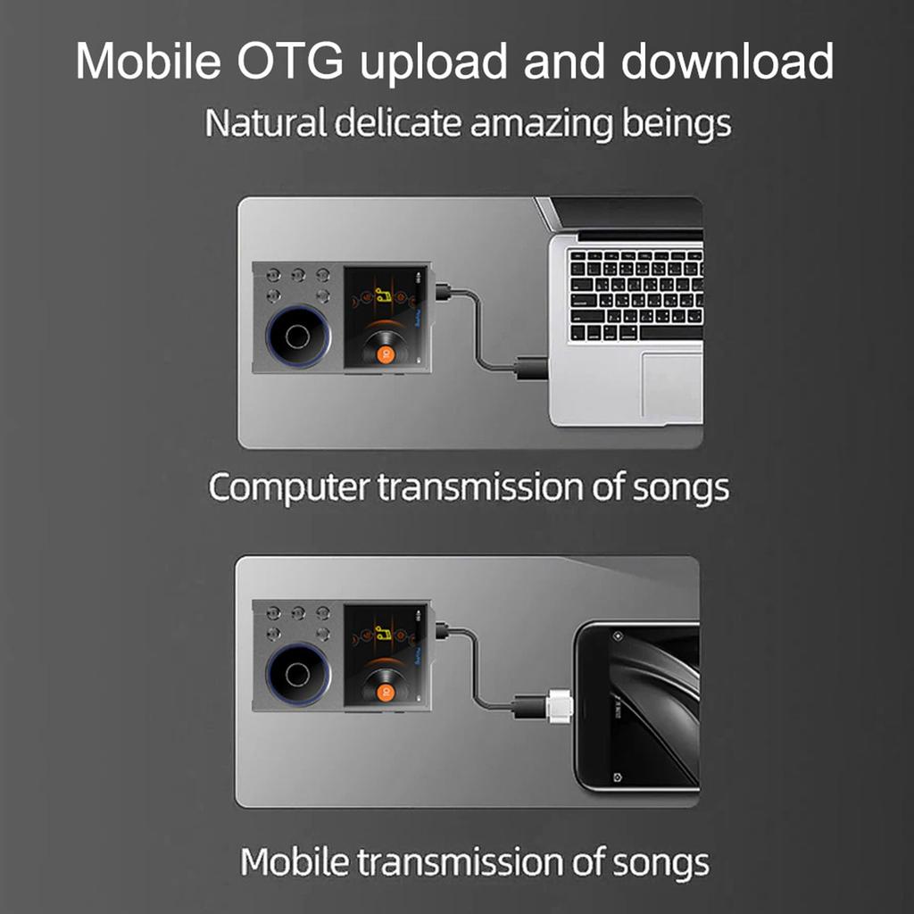 HiFi MP3 Player, Lossless DSD FLAC HD Music Player, with Bluetooth 5.3, 2.4-inch Screen Portable Digital Audio Player, 16GB Memory, Long Battery Life,