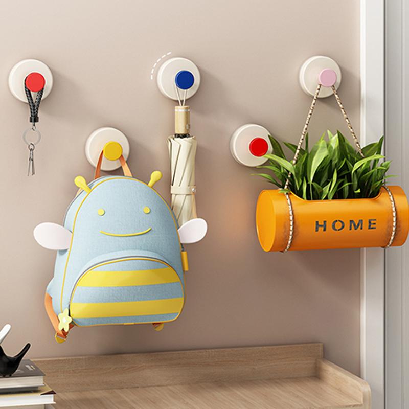 Reusable Abs Suction Cup Hook Punch-Free Wall Mounted Wall Hanger Accessories Vacuum Door Hooks Toilet