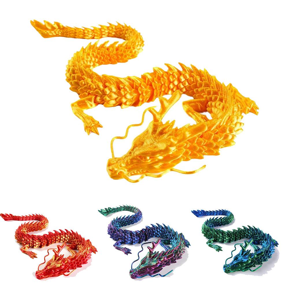 3D Printed Chinese Dragon Shenlong Crafts Ornamentstoy Joint Movable Dragon Model Home Office Decoration Decor La Pasqua Gifts