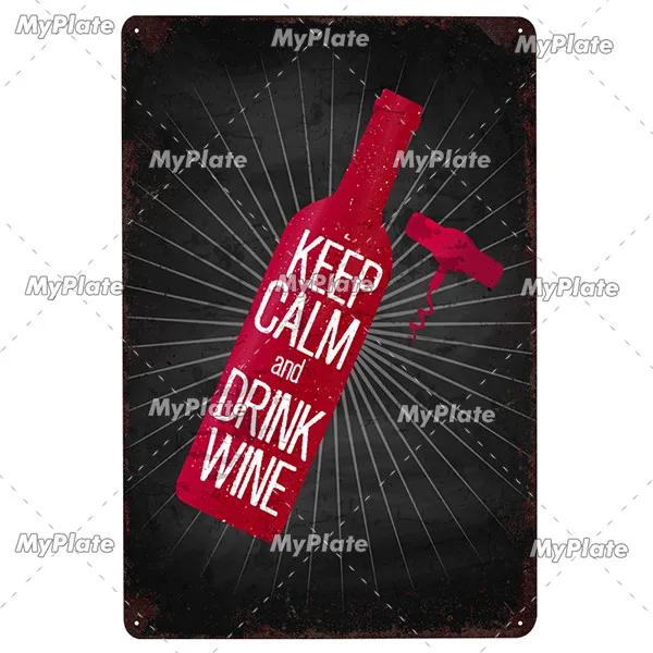 WINE Metal Sign Vintage Plaque Tin Sign Plate Wall Decor For Bar Club Man Cave Wine Kiln Art Painting Alcohol Poster