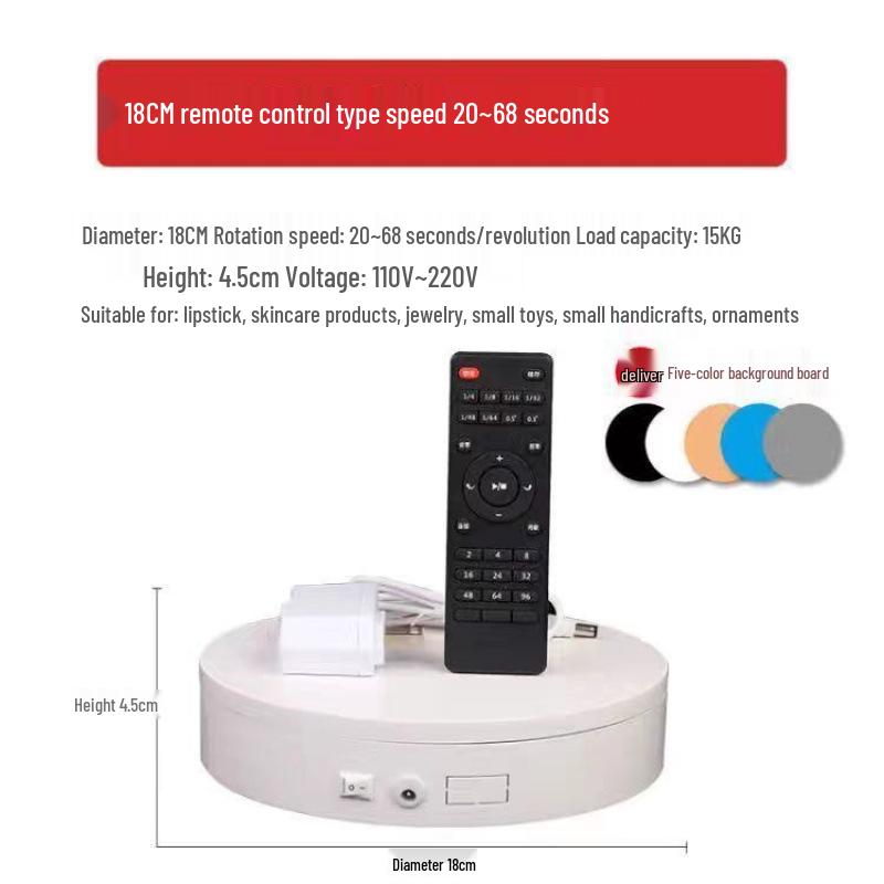 Automatic Rotating Display Stand with Remote for Photography and Live Streaming