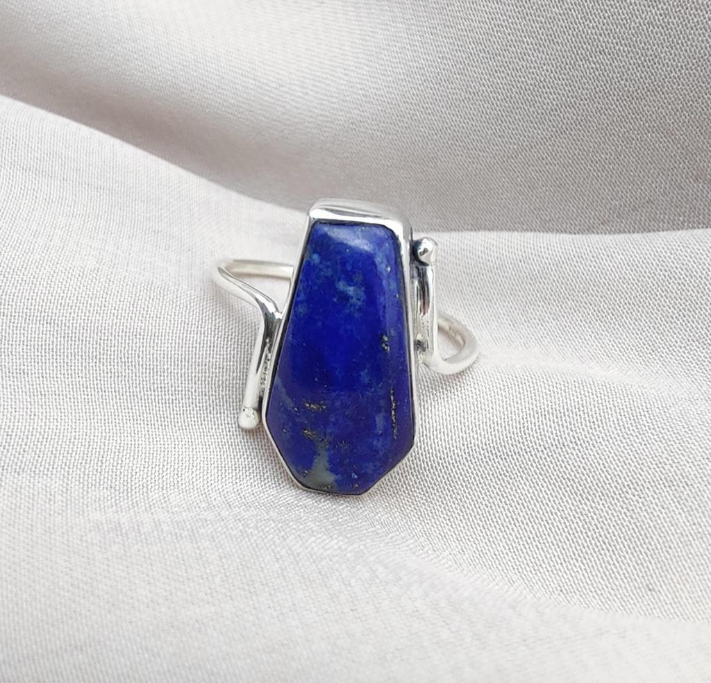 Lapis Lazuli Ring: 925 Sterling Silver, Handmade Gemstone Statement Ring