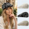 Casual Versatile Forward Cap Flower Embroidery British Hat Fashion Beret  For Lady Girl