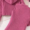 Rochie vestă hanorac tricotată cu nervuri pentru fete, toamna 2025