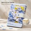 Dreamy Floral 3D Embossed Planner – A5/A6 Notebook with Eye-Friendly Paper and Full-Color Edges In Cute Girly Style