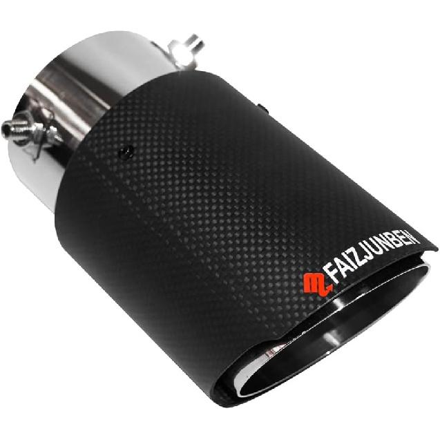 carbon fiber exhaust tip inlet 2.8  outlet 3.5  length 6.5 , mirror carbon fiber exhaust tip - bolt-on, for 1.8 -2.8  OD car exhaust pipe 2.8  in 3.5  матовый черный