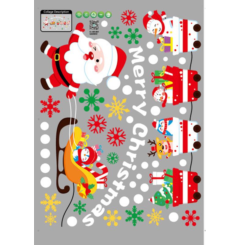 45*60cm Stickers Christmas Decorations Electrostatic Glass Stickers Bells Shopping Mall Window Flower Atmosphere Layout Stickers