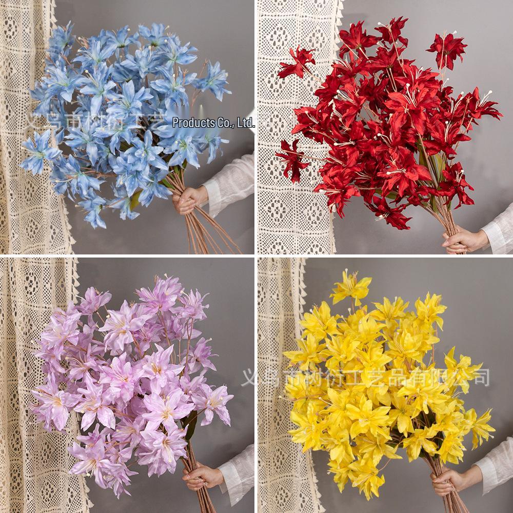 3-Head Small Lily Monet Artificial Flowers for DIY Wedding and Event Decoration