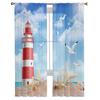 Sea Beach Lighthouse Starfish Seagull Sheer Window Curtains For Living Room Bedroom Modern Tulle Curtains Fabric Drapes
