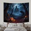 Halloween Backdrop Tapestry-Ghosts,Jack-O'-Lanterns,Castles,Forests Elements for Party,Photography Booth,Festive Decor