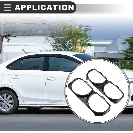 Motoforti Headlight Lamp Bezel Trim, for Dodge Challenger 2015-2022, 68259053AB/68259052A, Plastic, Black, 1 Pair