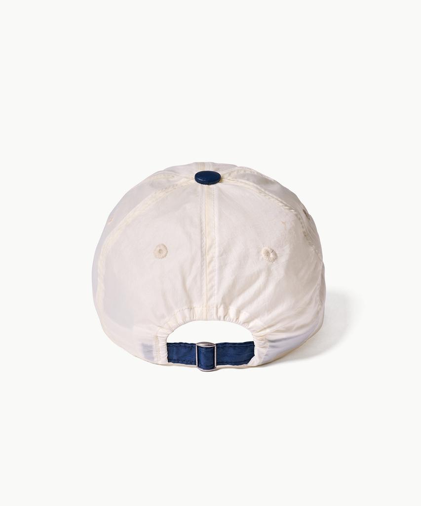 POEV Flower Shirring Ball Cap - White/Navy