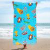 Double-Sided Terry Printed Beach Towel, Microfiber Adult Swimming Bath Towel, Quick-Drying Double-Sided Velvet