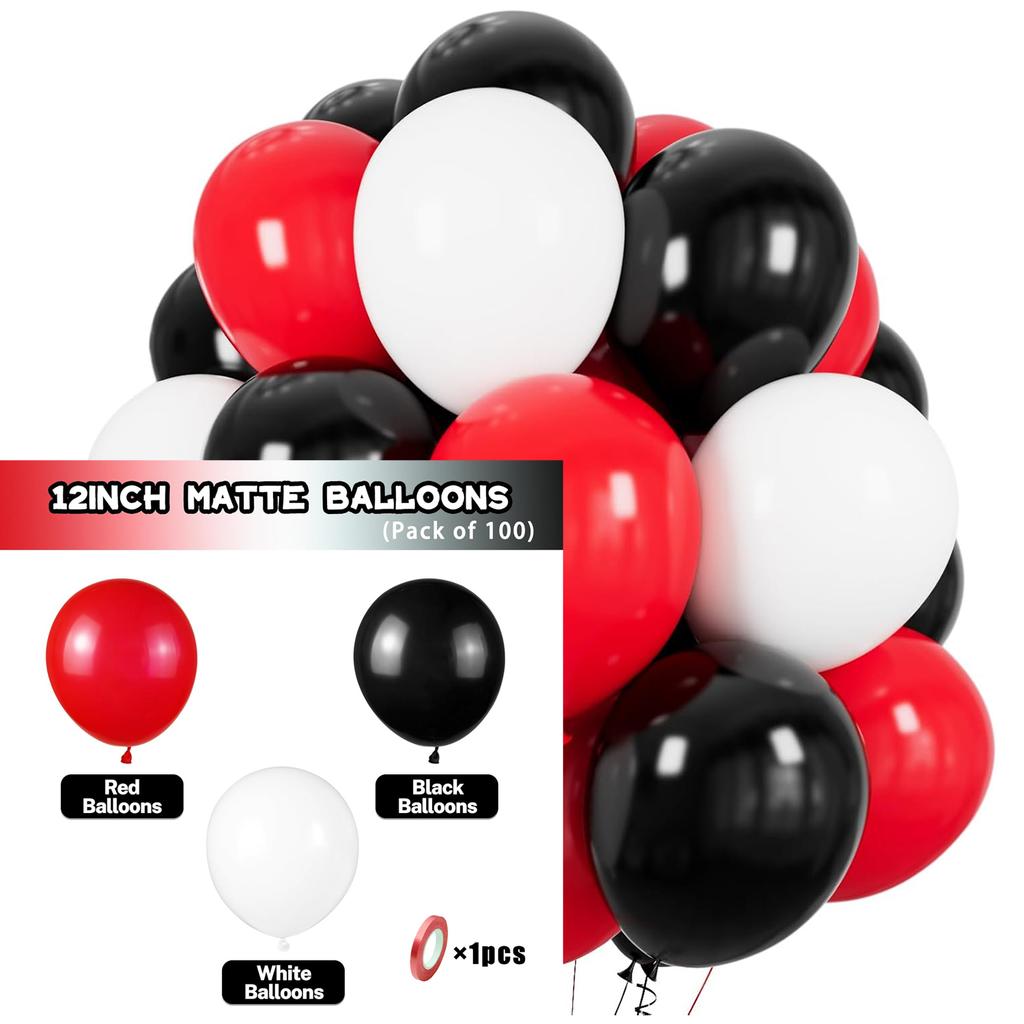 12inch 100pcs Multi-color Latex Balloon Set, Suitable for Weddings, Birthdays, Pop Parties, Bridal Showers, Family Gatherings