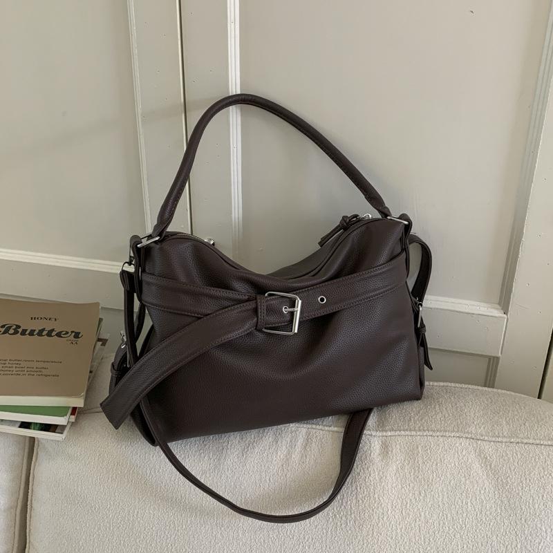 Casual temperament large capacity tote bag 2025 versatile women's high sense retro Korean version ins shoulder messenger bag