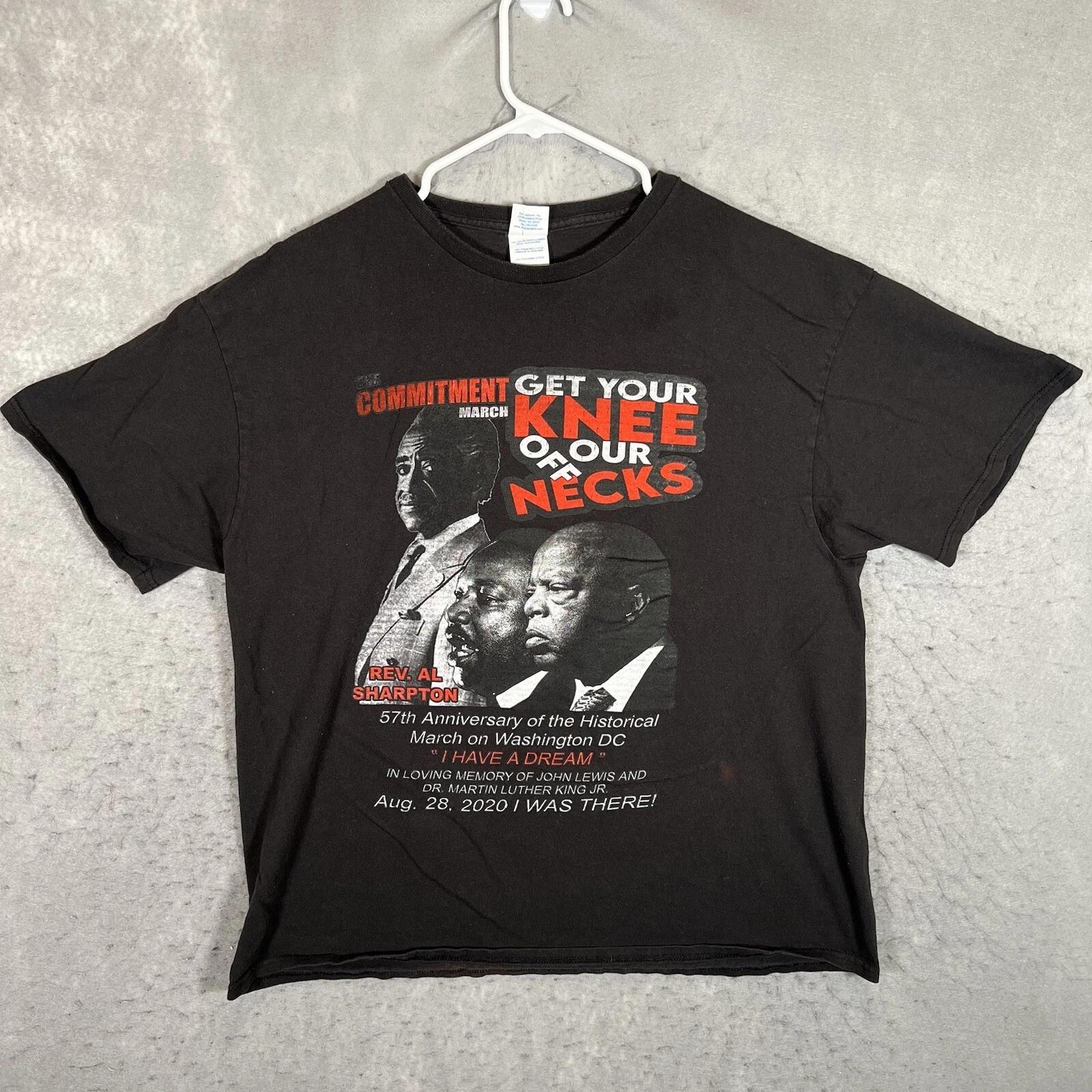 

A1 The Commitment March BLM Knee Of Our Necks T Shir Adult XL Black Mens S