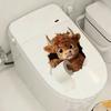 Cute Animal Toilet Sticker Waterproof Funny Whale/Highland Cow/Crab Toilet Seat Lid Decals DIY Self Adhesive Bathroom Wall Sticker