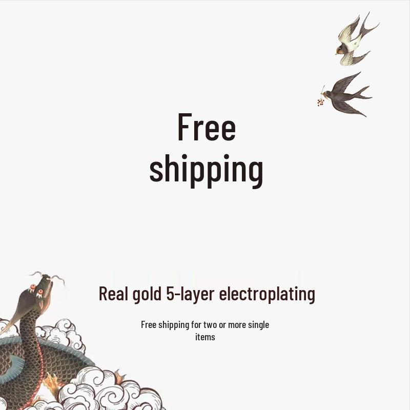 Collar de Borla de Loto Chapado en Oro Imitación Jade Primavera/Verano 2023 con Alta Retención de Color