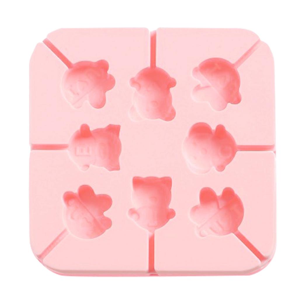 Silicone Fruit Shape Lollipop Mold Soft Safe Animal Fruit Party Cake Shape Fondant Mold Making Lollipop Chocolate Candy Mold