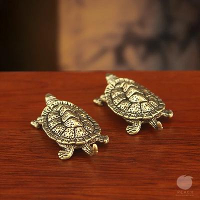 Retro Brass Tortoise Ornament Statue Metal Animal Sculpture Home Office Decoration Ornament Tea Pet Crafts