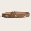 Punk Rock Studded Leopard Print Belt With Alloy Buckle For Street Fashion Enthusiasts