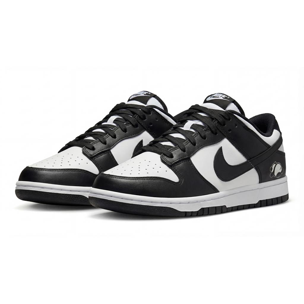Nike Dunk Ink Trace White Abrasion Resistant Slip Resistant Low Top Skateboard Shoes Unisex Black White Colorway DD1503-101(Team2070-)