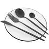 24Pcs Black Gold Dinnerware Set Knives Fork Tea Spoon Cutlery Set Mirror Stainless Steel Tableware Silverware Kitchen Flatware