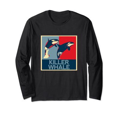 Funny Killer T-shirt, Sea, Whale, Funny, Cute, Goods, Clothes, Jokes, Presents, Men, Original, Summer, Creatures, Retro, Long-sleeved T-shirt