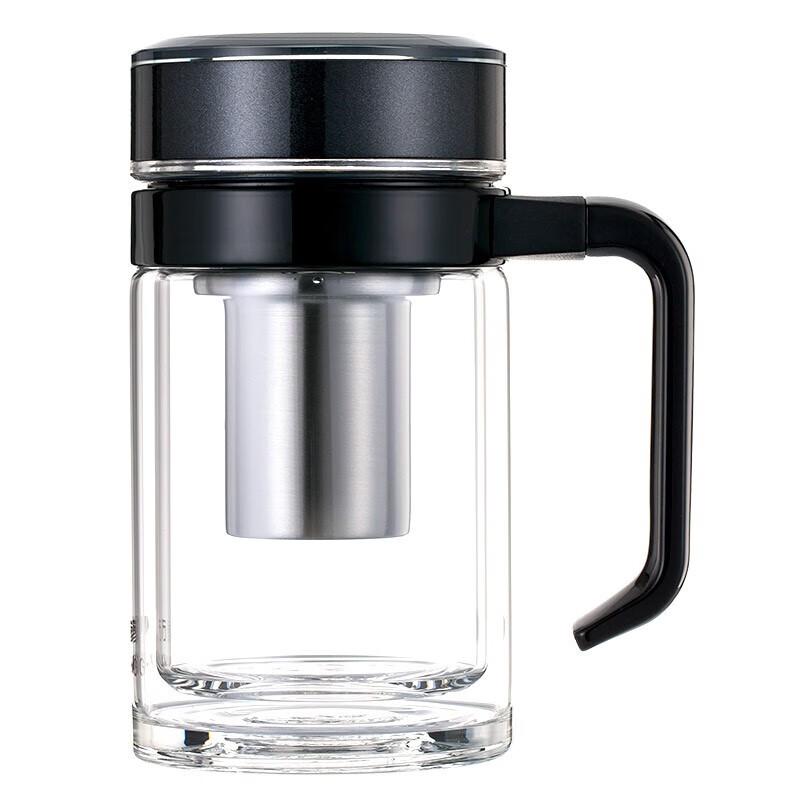 Vientiane Double Wall Glass Mug with Handle 400ml