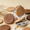 Wooden Grain Handheld Makeup Mirror, Portable Travel Double-sided Vanity Mirror, High Clarity Pocket Cosmetic Mirror for Women Girls