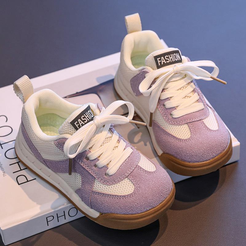 Girls shoes children's moral training shoes 2025 spring and autumn new girls sports shoes medium and older children's mesh breathable casual shoes